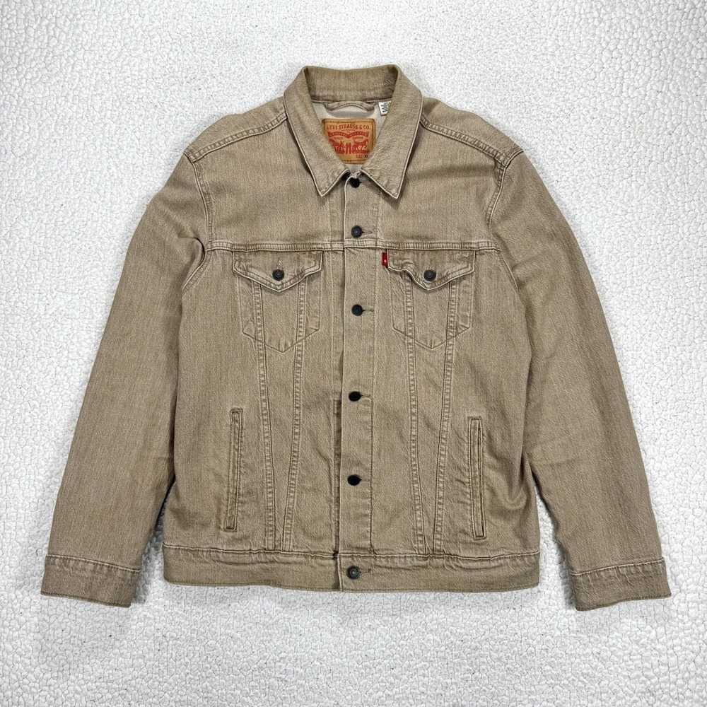Levi's Trucker Jacket Men's XL Tan Brown Denim Western Streetwear Workwear